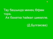 Презентация по башкирскому языку на тему Өфө буйлап сәйәхәт