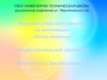 Открытое занятие по аппликации Ветка мимозы