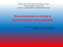Политическая культура и политическая социализация