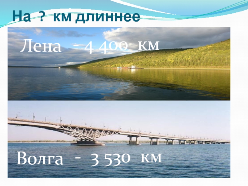 Самопрезентация к конкурсу Учитель года-2014 На ? км длиннееЛенаВолга- 4 400 км- 3 530 км На ? км длиннееЛенаВолга- 4 400 км- 3 530 км