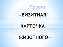 Презентация  Визитная карточка животного