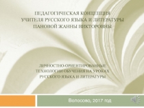 Презентация педагогической концепции учителя