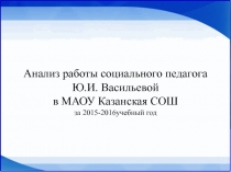 Презентация Анализ работы социального педагога за 2015-2016 учебный год