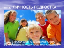 Презентация Личность подростка