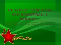 Классный час Не забуду эту дату!