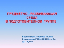 Презентация  Предметно-развивающая среда в группе в соответствии с ФГОС