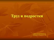 Презентация для классного часа Труд и подростки