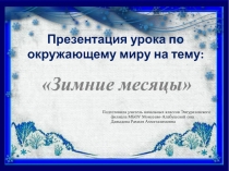 Презентация по окружающему миру на тему Зимние месяцы(2 класс)