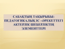 Педагогикалық шеберлік негіздері пәнінен презентация