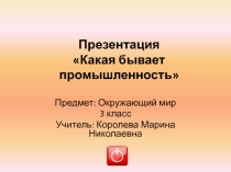 Презентация Какая бывает промышленность?