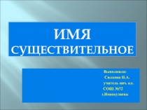 Презентация по русскому языку Имя Существительное