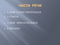 Презентация Части речи к урокам русского языка в начальных классах.