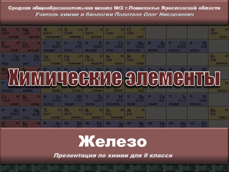 Презентация Презентация по химии на тему Железо и его соединения для 9 класса