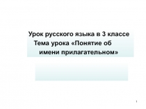 Презентация по русскому языку Имя прилагательное