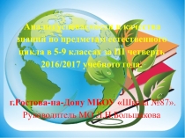 Анализ успеваемости и качества знаний по предметам естественного цикла в 5-9 классах за III четверть 2016/2017 учебного года.