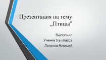 Презентация по природоведению Птицы