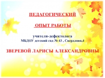 Развитие восприятия формы и цвета у детей с ОВЗ (опыт работы)