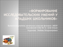 Проект Формирование исследовательских умений у младших школьников