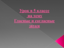 Презентация к уроку русского языка в 5 классе по теме Гласные и согласные звуки