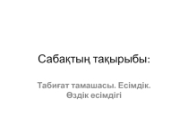 Презентация по казахскому языку на тему Есімдіктер.Табиғат тамашасы