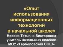 Опыт использования информационных технологий в начальной школе