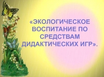 Презентация Экологическое воспитание по средствам дидактических игр