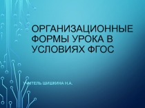Презентация организационные формы урока в условиях ФГОС