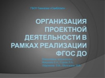 Организация проектной деятельности в рамках реализации ФГОС