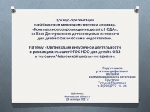 Доклад на областном межведомственном семинаре Организация внеурочной деятельности в рамках реализации ФГОС НОО для детей с ОВЗ в условиях Чкаловской школы-интерната