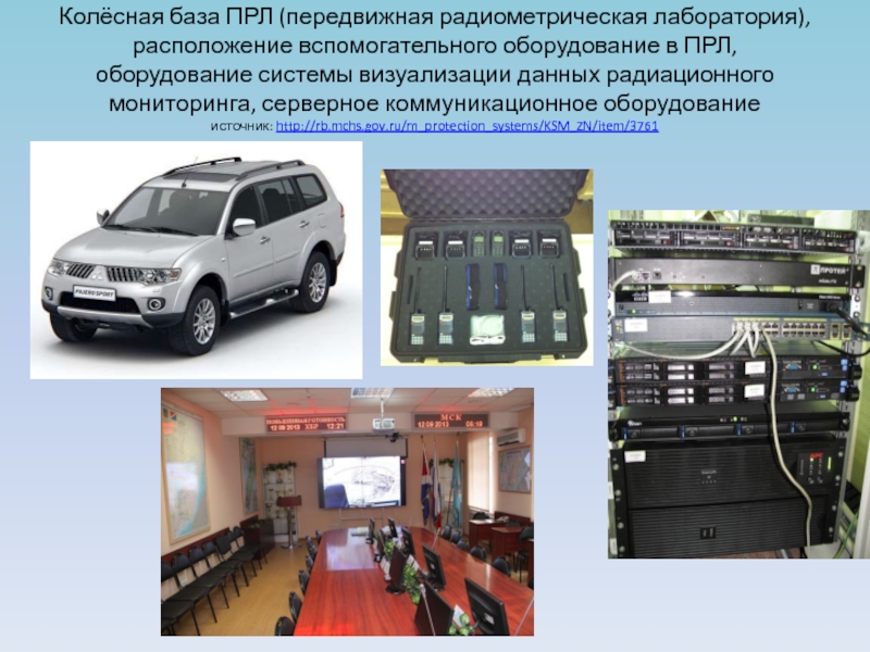 Фукусима: влияние на окружающую среду Дальнего Востока России и общество Колёсная база ПРЛ (передвижная радиометрическая лаборатория), расположение вспомогательного оборудование в ПРЛ, Колёсная база ПРЛ (передвижная радиометрическая лаборатория), расположение вспомогательного оборудование в ПРЛ, оборудование системы визуализации данных радиационного мониторинга,