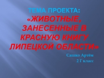 Презентация по окружающему миру на тему Животные, занесенные в Красную книгу