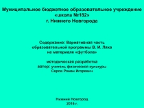 Вариативная часть образовательной программы В. И. Ляха на материале футбола