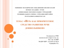 Презентация: Игра как приоритетное средство развития речи дошкольников.