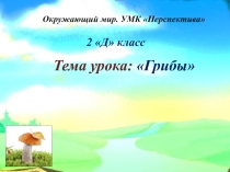 Окружающий мир. Урок Грибы