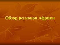 Презентация по географии на тему Обзор регионов Африки (7 класс)