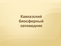 Презентация по географии Кавказский биосферный заповедник