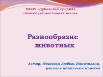 Презентация по предмету Окружающий мир на тему Разнообразие животных