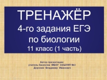 Презентация по биологии на тему: ТРЕНАЖЁР 4-го задания ЕГЭ по биологии-1 часть (11 класс)