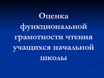 Оценка функциональной грамотности чтения учащихся начальной школы