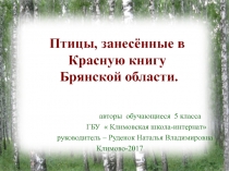 Презентация по теме:  Птицы Брянской области, занесённые в Красную книгу