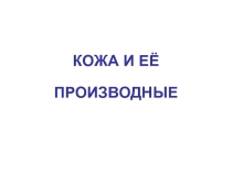 Презентация по биологии 8 класс по теме Кожа и её производные