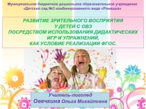 РАЗВИТИЕ ЗРИТЕЛЬНОГО ВОСПРИЯТИЯ У ДЕТЕЙ С ОВЗ ПОСРЕДСТВОМ ИСПОЛЬЗОВАНИЯ ДИДАКТИЧЕСКИХ ИГР И УПРАЖНЕНИЙ, КАК УСЛОВИЕ РЕАЛИЗАЦИИ ФГОС