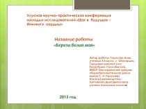Презентация к докладу Береза белая моя