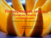Презентация для беседы со старшеклассниками на тему Планирование семьи