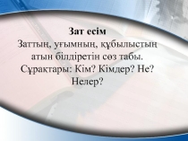 Презентация по казахскому языку Зат есім
