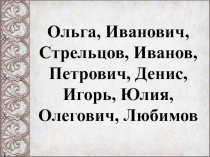 Окружающий мир. Из истории имен