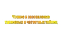Урок 157 Чтение и составление турнирных и частотных таблиц