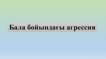 Бала бойындағы агрессия (Бастауыш сынып)