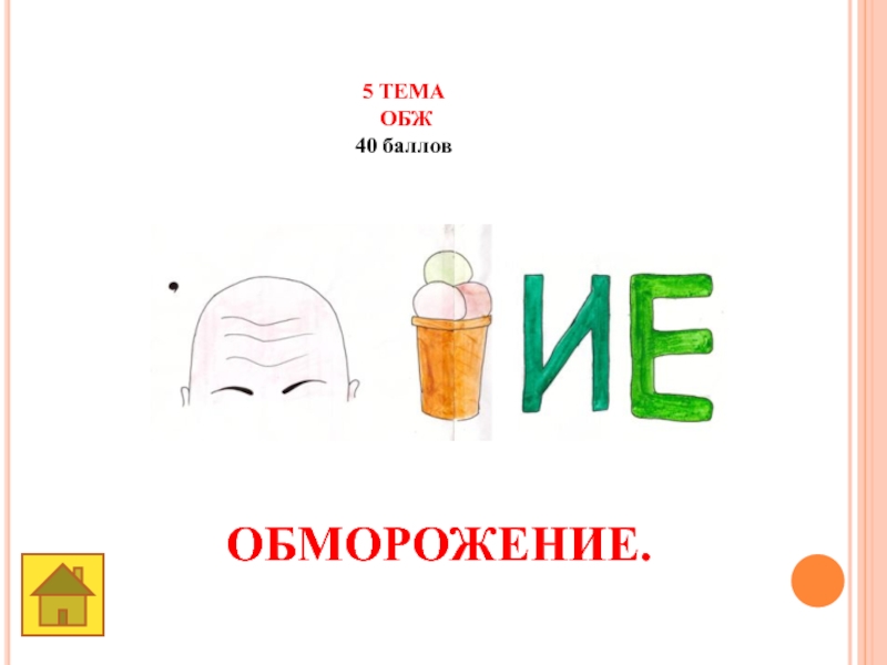 Земля -наш общий дом 5 ТЕМА ОБЖ40 баллов ОБМОРОЖЕНИЕ. 5 ТЕМА ОБЖ40 баллов ОБМОРОЖЕНИЕ.
