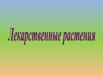 Лекарственные растения